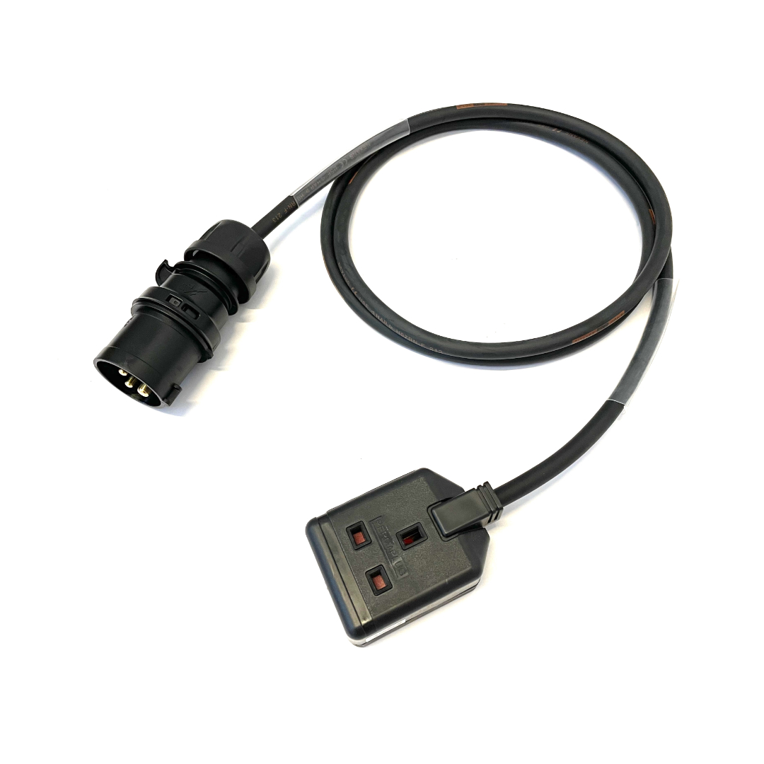 16A Plug to 13A 1-Gang Socket Adaptor